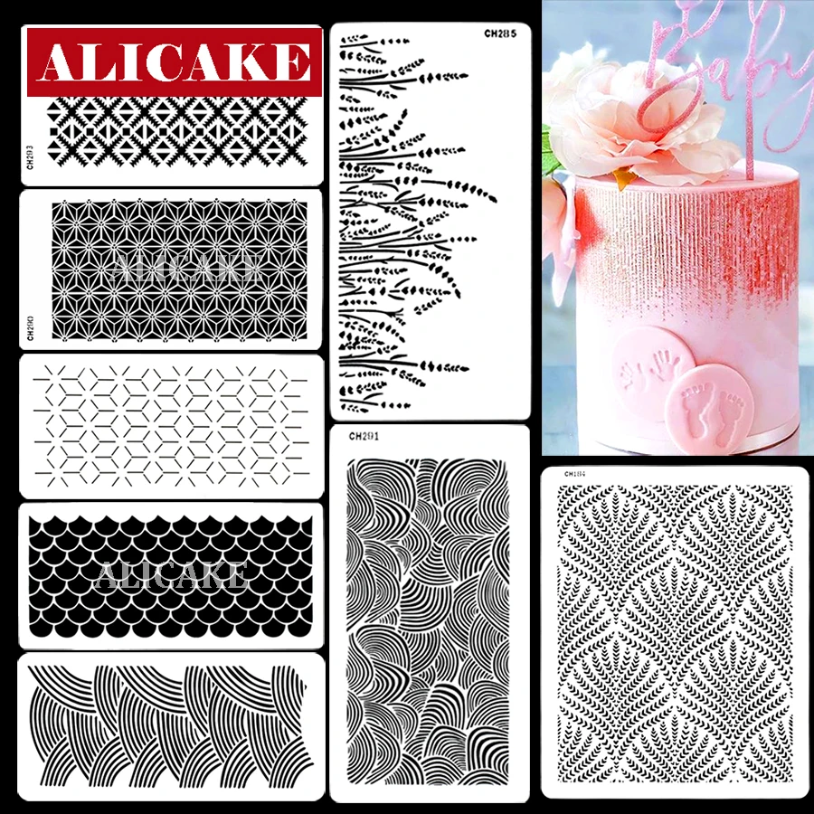 Cake Stencil Dotted Line Shape Pattern Wedding Cake Decorating Lace Cake Fondant Boder Stencils Template DIY Drawing Mold Tool