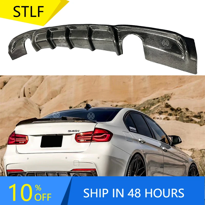 

STLFMP Style Carbon Fiber Auto Rear Bumper Lip Diffuser Replacement Car Rear Bumper Lips Splitter for BMWSs3Series F30F35M Sport