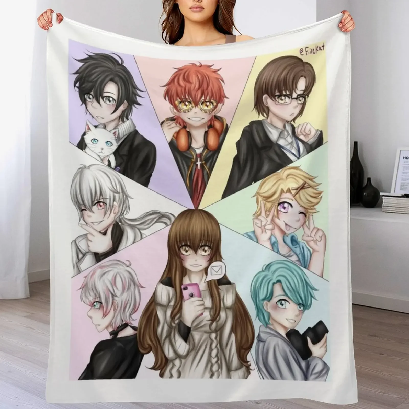 

Mystic Messenger Throw Blanket Soft Plaid christmas decoration for sofa Softest Blankets