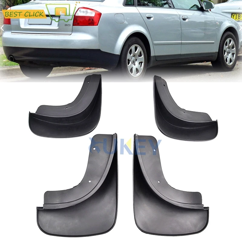 Set Molded Car Mud Flaps For Audi A4 8E B6 Saloon/Sedan 2002 2003 2004 2005 Mudflaps Splash Guards Mud Flap Mudguards