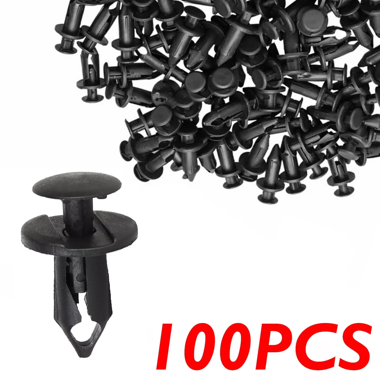 100pc 8mm Universal Auto Bumper Fastener Hole Rivet Retainer plastic clip Push in Cover Fender Car Door Trim Panel Clip Assy