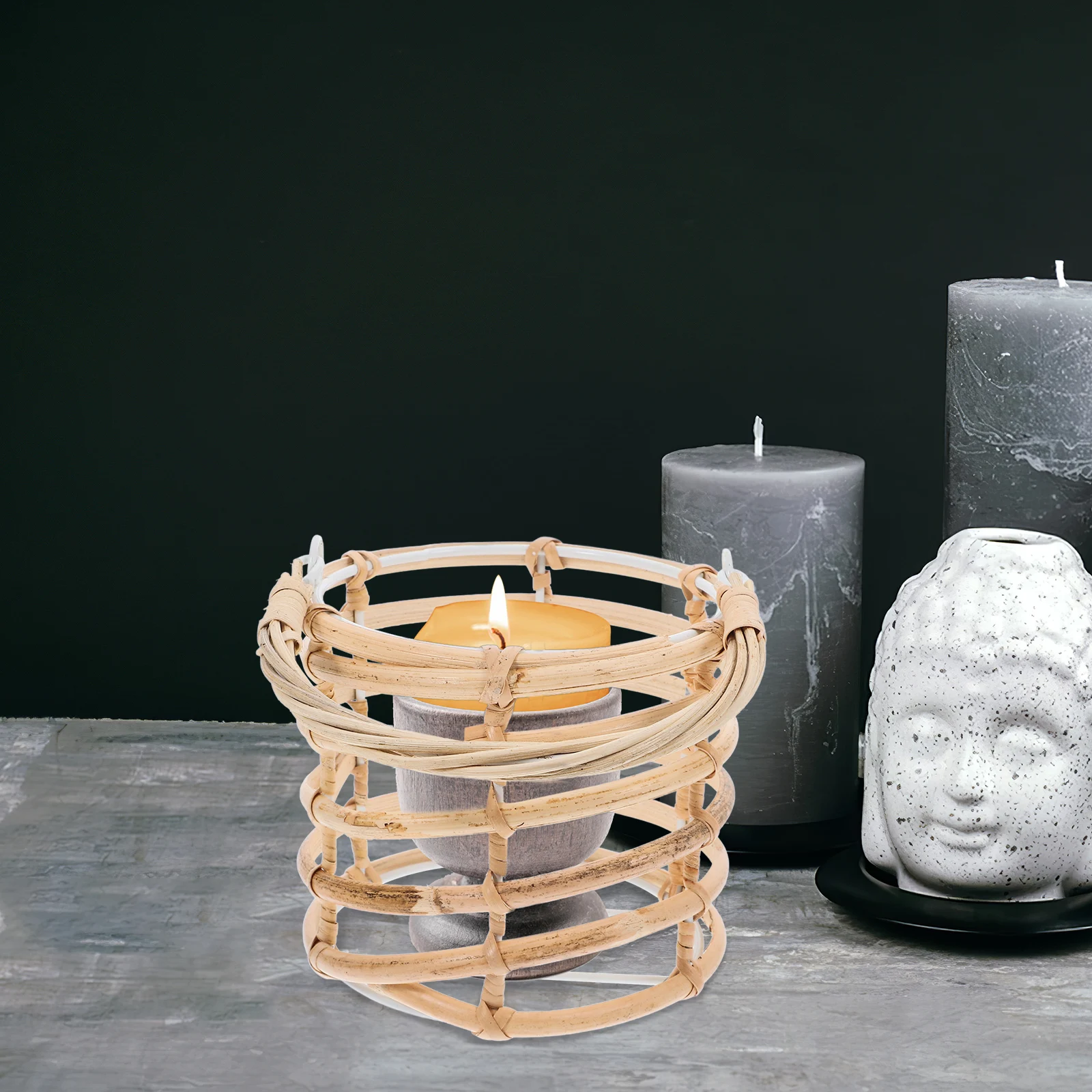Linterna de ratán, soporte de aromaterapia, suelo decorativo hecho a mano, forma de jaula de pájaros, diseño nórdico para noches acogedoras