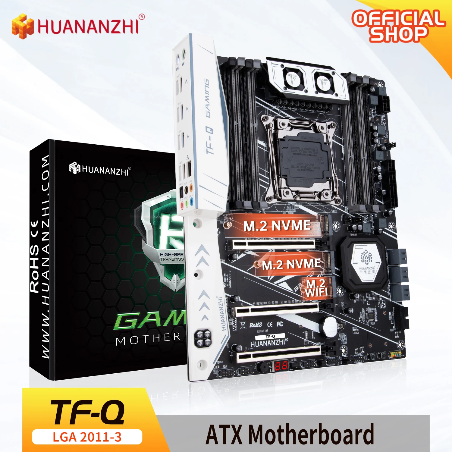 Imagem -01 - Motherboard Atx Intel Xeon e5 Lga20113 Todas as Séries Ddr3 Ddr4 Recc Non-ecc Memória 2011-3 Huananzhi-x99 tf q