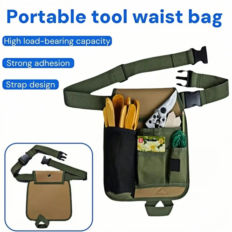 Ceinture à outils en tissu Oxford imperméable, pour ciseaux, Kit d'entretien, sac de matériel multifonctionnel, Portable et réglable pour le travail extérieur, A25F