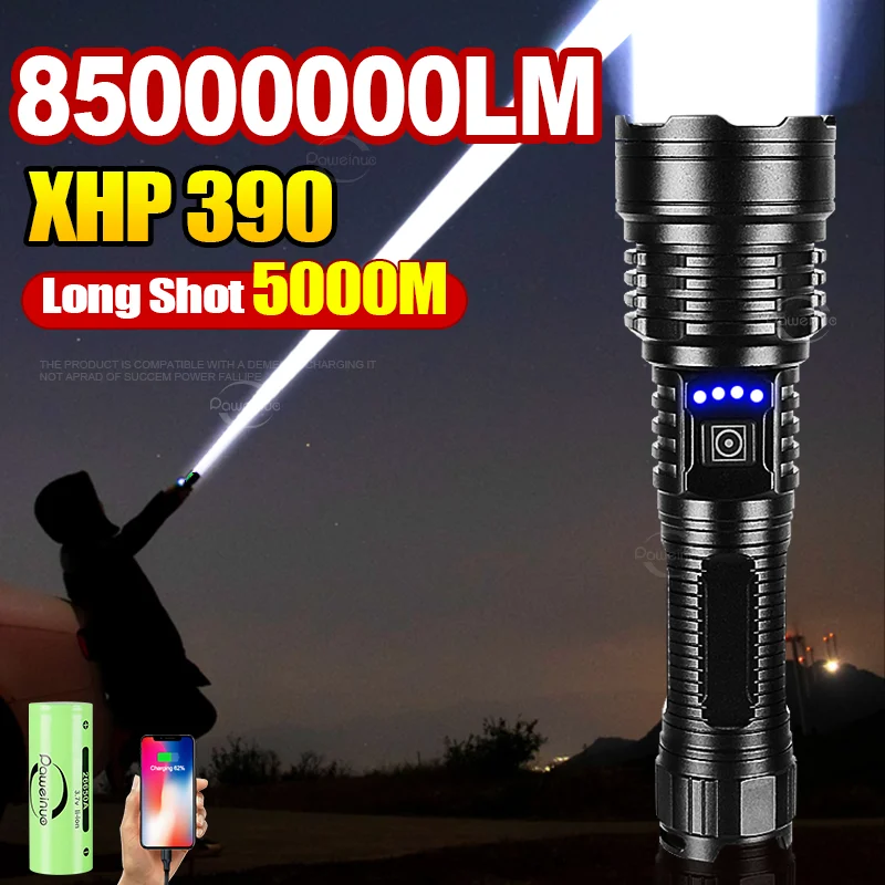 

2025 НОВЫЙ ультра яркий светодиодный фонарик 85000000LM сильный свет тактический фонарь перезаряжаемая портативная лампа уличный фонарь для кемпинга,фонарь аккумуляторный,фонарик аккумуляторный мощный,рыбалка