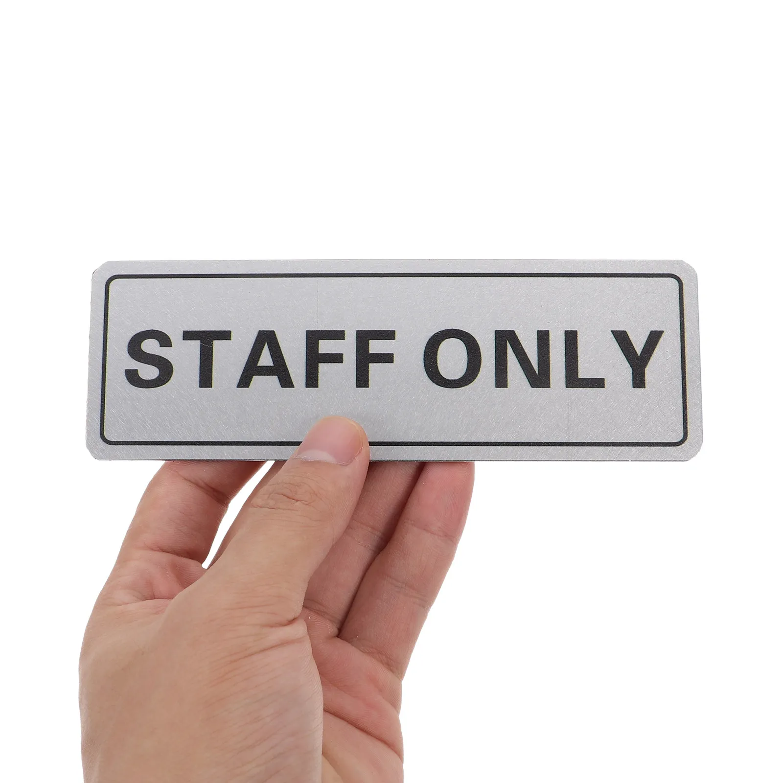 Aluminum Staff Only Door Sign Wall Mounted Office Store Room Shopping Mall Employee Only Access Control Rectangle Plaque Decor