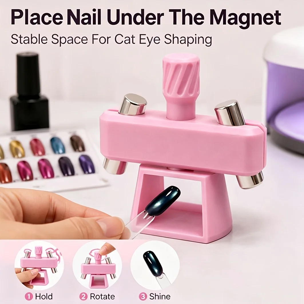 360° drehbares Katzenaugen-Magnetwerkzeug für Glasperlen-Nagelkunst, starkes Gel-Magnet, multifunktional, für Anfänger, Heimwerker, Nagelstudio-Werkzeuge – Detail 9