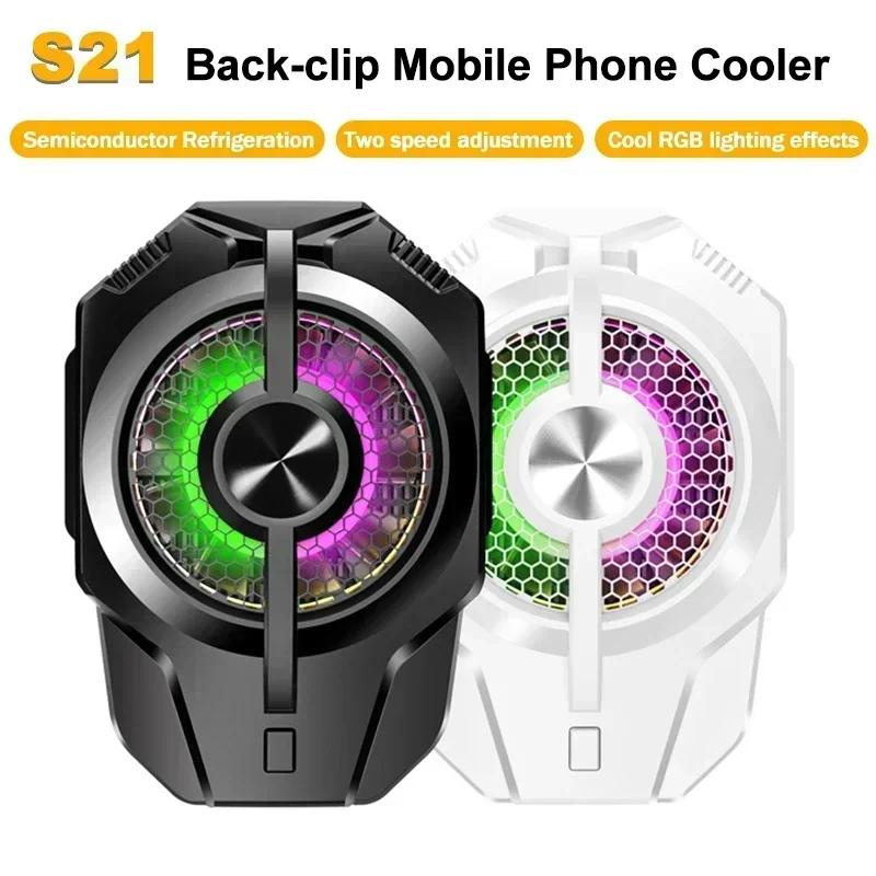 

S21 Mobile Phone Magnetic Semiconductor Radiator Cooling Fan Cooler System For IOS Android Gaming Accessories Game Cooler