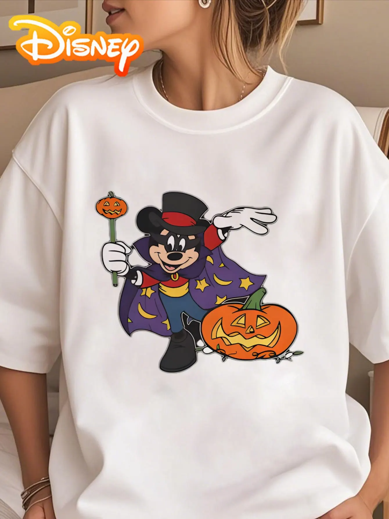 تي شيرت Disney Halloween Mickey Popeye Pumpkin Magic هو الخيار المثالي للترفيه اليومي والعطلات. #2