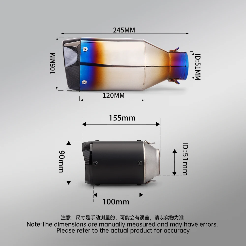 

FOR Yamaha MT-07 FZ-07 MT07 2014-2025 51MM Dual Oxygen Sensor Exhaust Front Pipe Muffler Connector Full exhaust system