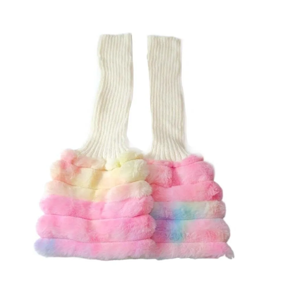 

New Colorful Plush Leg Warmer Y2k Sweet Cool Foot Cover Trendy Personality Leg Warmers Girls