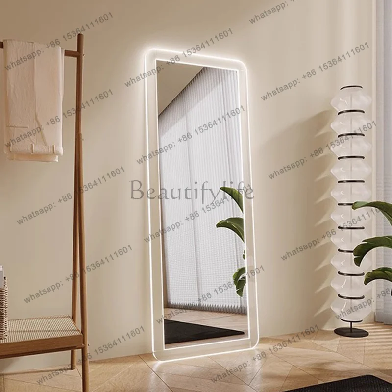LSSquare Light Mirror Vanity Decoration Standing Long Full Body Standing Bedroom Mirror Korean Style Espelhos Home Decorations