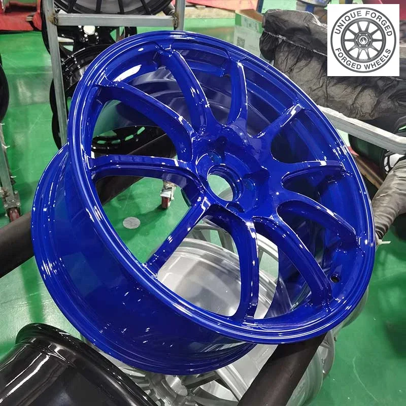 26 Style RimPower Custom One‑Piece 18 Inch 5x114.3/5x112 Blue Forged Alloy Wheels For Benz For Tesla For BMW