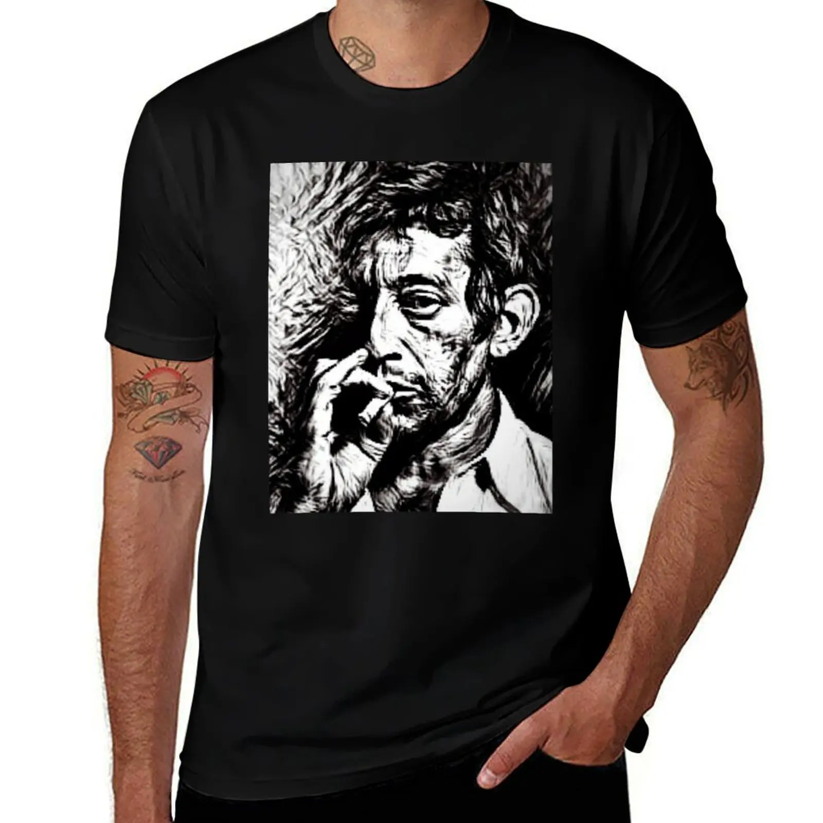 

Serge Gainsbourg Noirs Ne Dessin Blanc game Ctrl T-Shirt футболки для мужчин хлопковая мягкая черная хлопковая футболка однотонная для мужчин упаковка