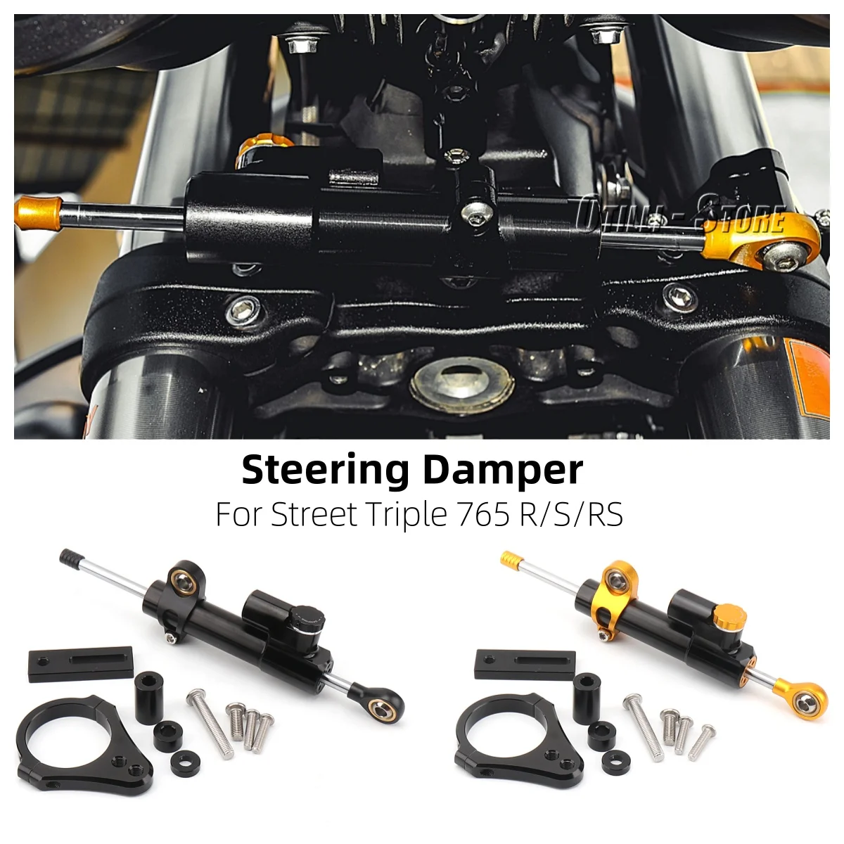 

New Motorcycle Adjustable Stabilizer Steering Damper Bracket For Street Triple 765R 765 R STREET TRIPLE 765S 765 S 765RS 765 RS