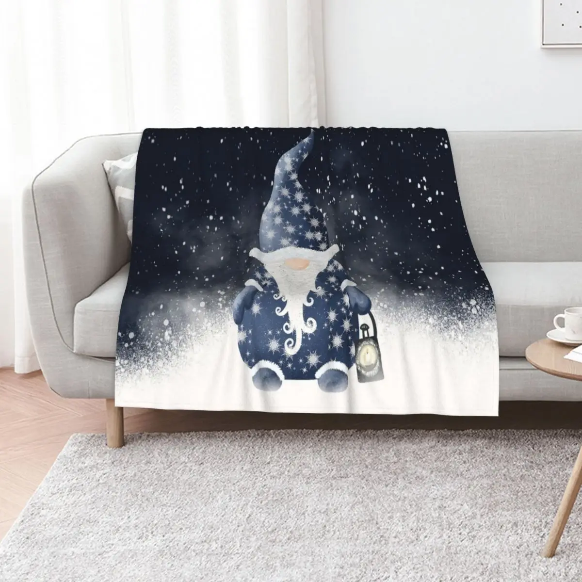 

Winter Night Nordic Gnome Throw Blanket Comforter Flannels for winter Sofas Blankets