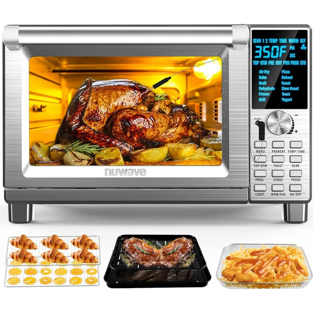 

Bravo Air Fryer Toaster Smart Oven, 12-in-1 Countertop Convection, 30-QT XL Capacity, 50°-500°F Temperature Controls, Top