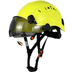 CE Safety Helmet Hard Hat with Visor Clear & Tinted Adjustable Vented ABS Work Helmet 6-Point Suspension ANSI Z89.1 Approved