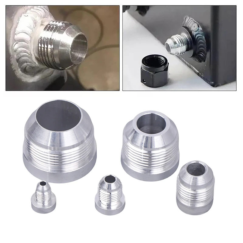 1PC Weld Bung Nitrous Hose Fitting AN3 AN4 AN6 AN8 AN10 AN12 AN16 AN20 Aluminum Alloy Straight Male Weld Fitting Adapter