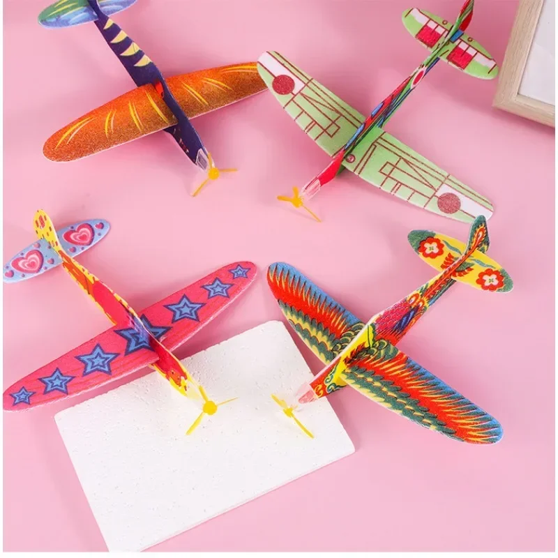 Mini Aircraft Toy Children DIY Hand Throw Flying Glider Plane Foam Airplane Model Party Game Kindergarten Small Toys Party Gifts