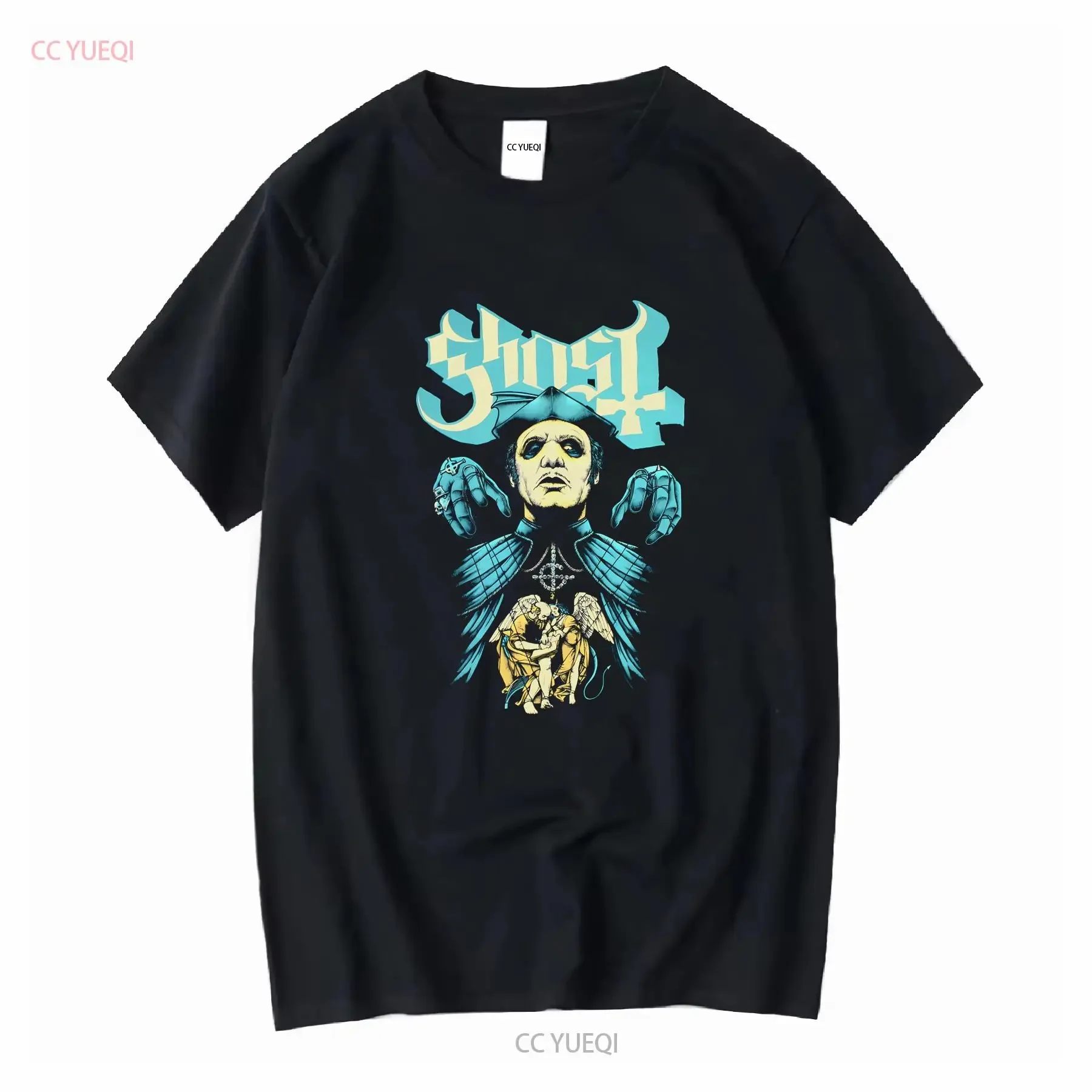 Nueva camiseta Ghost BC Band Sz pequeño adulto una gira pálida con nombre muerte 2018 NA vintage lavado homme ropa de calle gráfica Unisex suave