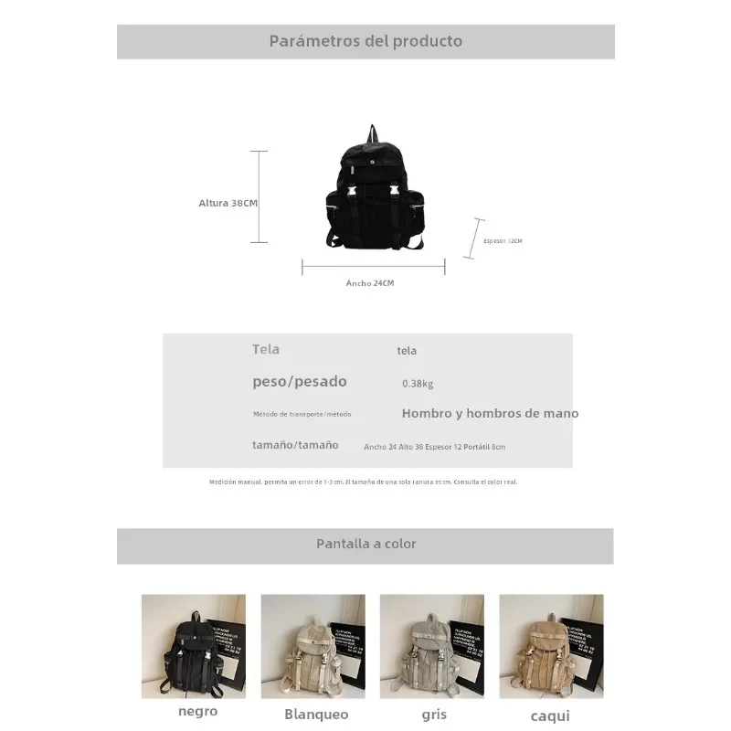 2025 New Ins Large Capaci Lightweight Travel Backpack Women Korean Sle Canvas Schoolbag  Large Capaci Backpack