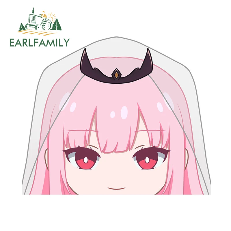

EARLFAMILY 13cm x 10.8cm for Hololive Mori Calliope Peeker Car Stickers Camper Vinyl Motorcycle Decal Waterproof Graffiti Anime