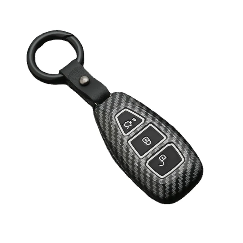 New Carbon Fiber ABS Car Key Case Cover for Ford Fiesta Focus 3 4 Mondeo Ecosport Kuga Focus ST Car Key Remote Key