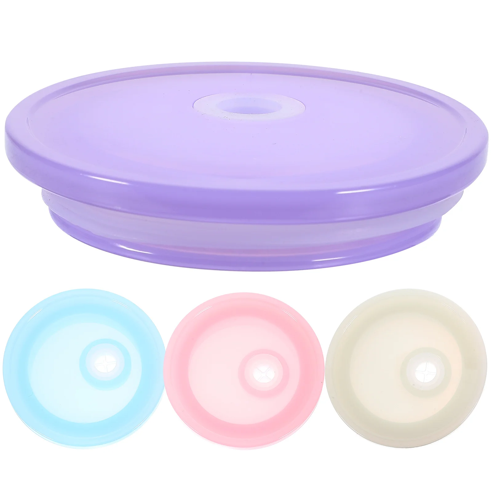 

4pcs Mason Cup Lids Reusable Water Bottle Covers Anti Spill Travel Mug Accessories Fits Ceramic Glass Tea Cups Dust Proof