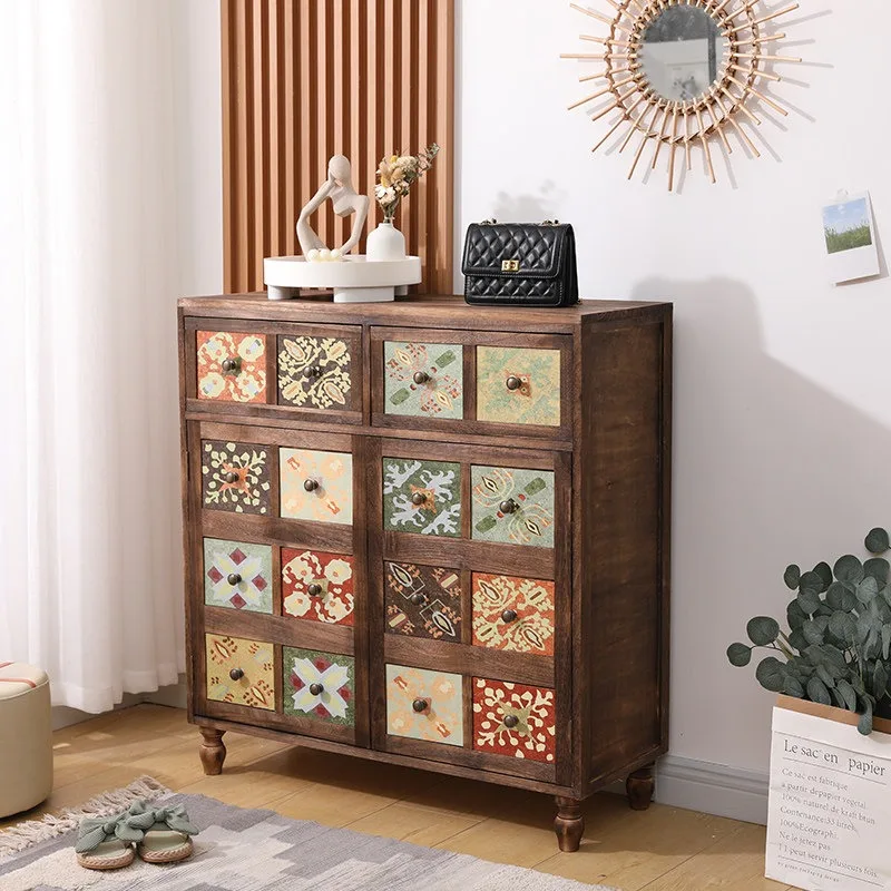 Solid wood American retro door storage counter corridor locker