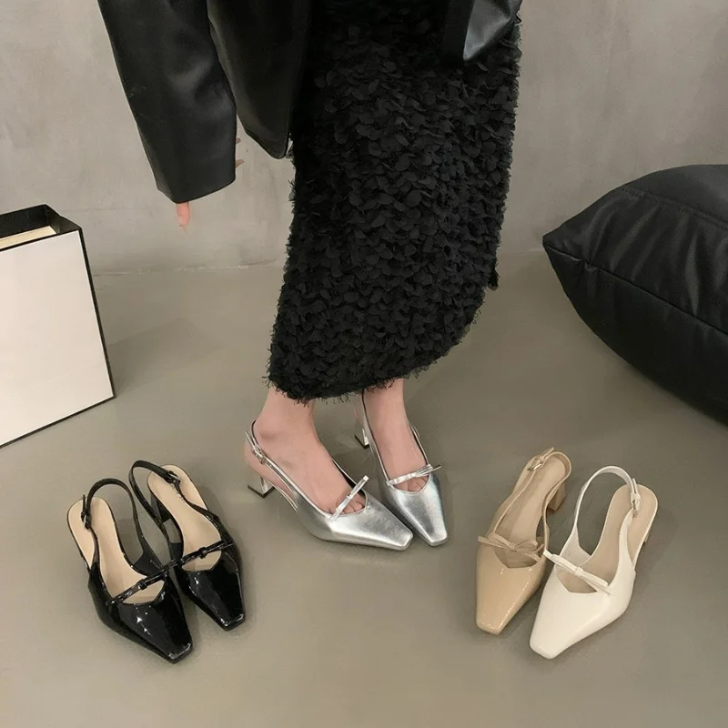 

Лето 2023, женские босоножки на высоком каблуке, модные туфли-лодочки с квадратным носком, вечерние женские сандалии для стриптиза