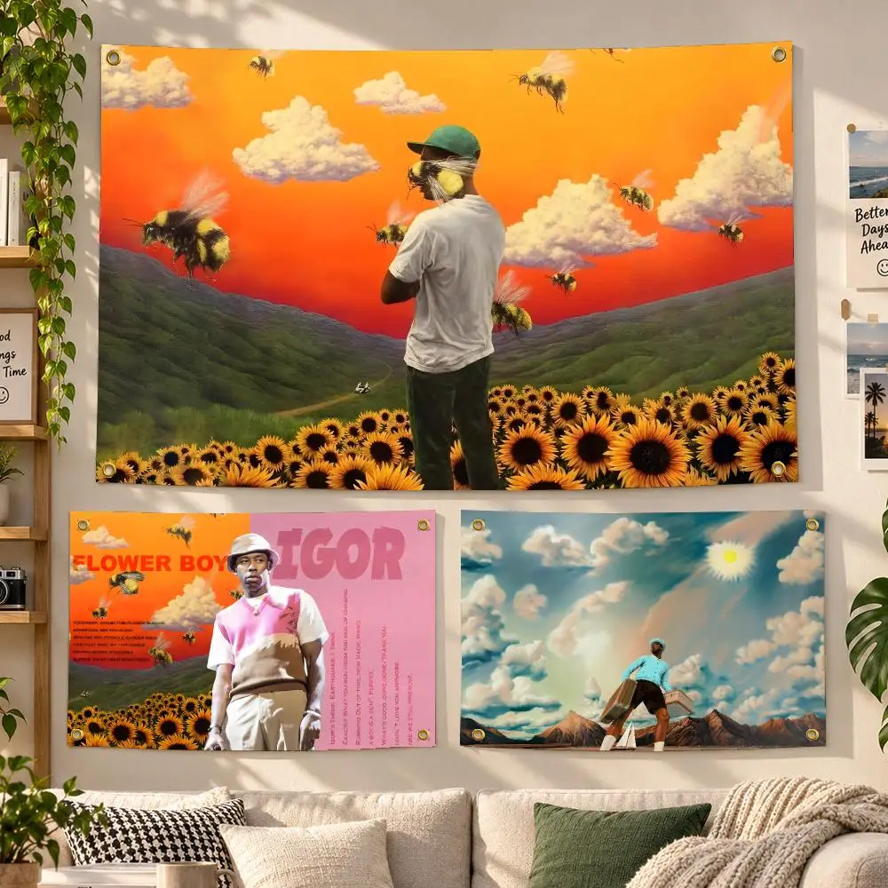 Rapper Tyler, The Creator Hip Hop Flags Personalized Banner Flag Room Dorm Camping Picnic Garage Bar Outdoor Wall Decor