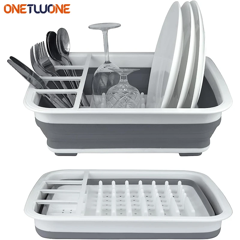 

Kitchen Foldable Dish Rack Storage Holder Drainer Bowl Tableware Plate Portable Drying Rack Home Dinnerware Dish Rack Organizer