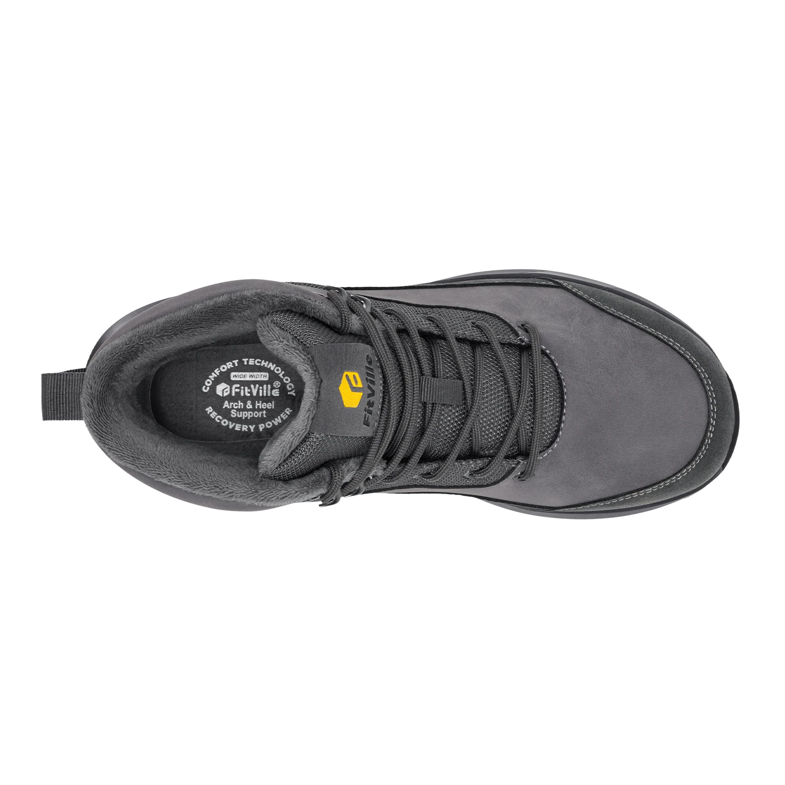 FitVille Outdoor Herren Winterstiefel, extra breite Zehenpartie, wasserabweisende, warme, mit Fleece gefütterte Trekking-Schneeschuhe für Männer – Detail 10