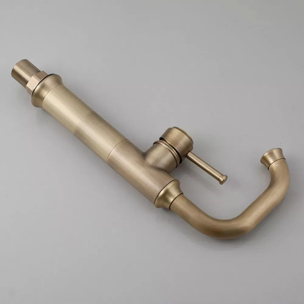 Picture 5: Antique Bathroom Sink Faucet Single Handle&Hole Mixer Deck Mounted Brass Vanity Tap