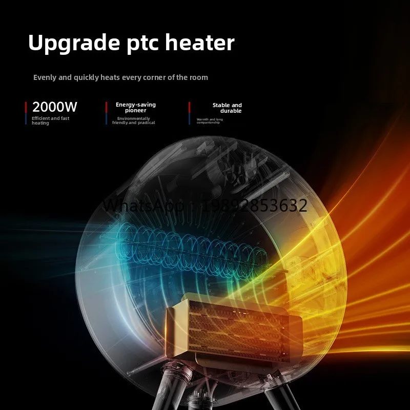 ZZ Heater Simulated Flame Home Intelligent Voice Remote Control Fireplace Winter Heating Electric Fan Heater