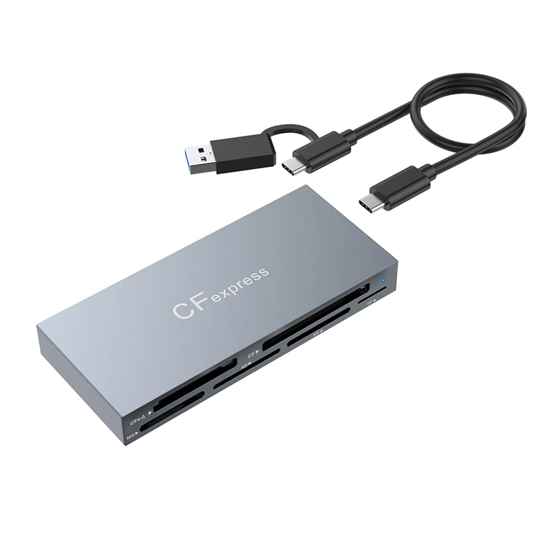 New 6-In-1 Cfexpress Type A Card Reader USB3.2 Multi-Card Simultaneous Reading 10Gbps SD/TF/CF/XD/MS/Cfe-A Card Reader