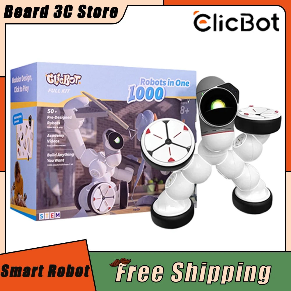 

ClicBot Smart Robot Intelligent Electronic Pet Emotional Interaction Creative Splicing Graphical Programming Children Toys Gifts