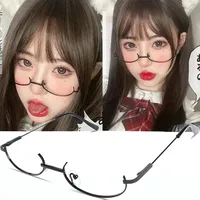 Anime Two-dimensional Cosplay Lower Half Frame Glasses Royal Elder Sister Lolita Decoration Glasses Hottie Take Party Eyeglasses