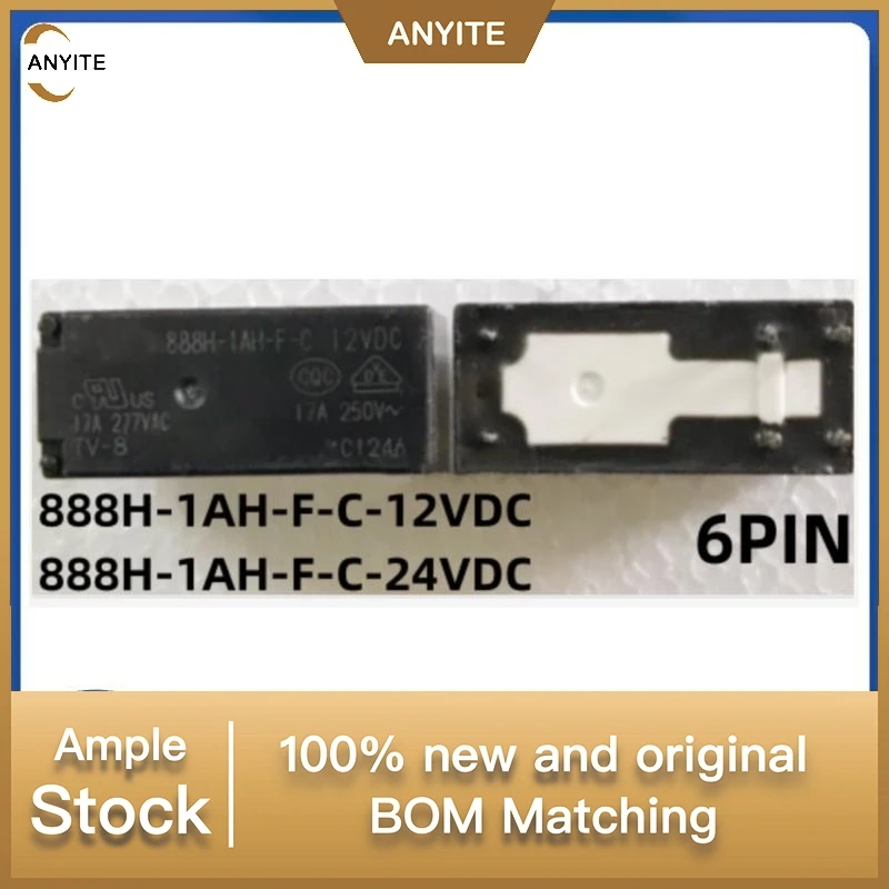 

Новый 10 шт./LoT 888H-1AH-F-C-12VDC 888H-1AH-F-C-24VDC 888H-1AH-F-C 24 В постоянного тока 888H 1AH F C 24 В 888H1AHFC 12 В 6 контактов 17 А