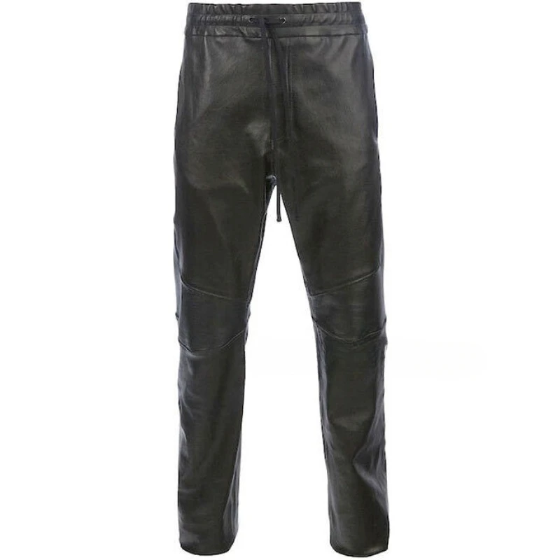 

Fashionable Men's Sheepskin Pure Leather Pants with Lace Up Closure Jeans Fashionable Trend