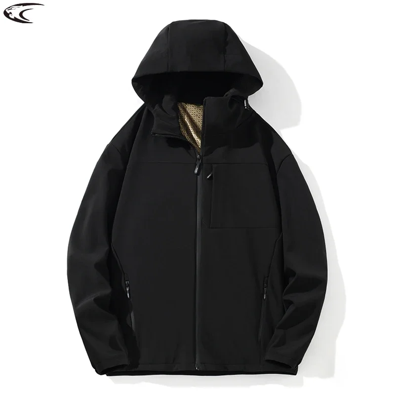 LNGXO Męska zimowa ciepła kurtka polarowa Wodoodporna wiatroszczelna kurtka termiczna Soft Shell Outdoor do uprawiania turystyki pieszej Kemping Wspinaczka Narciarstwo