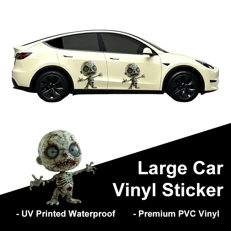 Large Size Skeleton Doll Car Sticker Creative Spooky Multi-position Sticker Cover Paint Defects For Halloween Auto Ornament