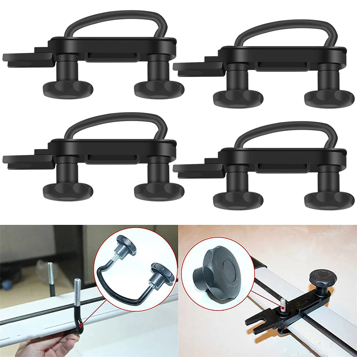 Car Roof Box Mounting Fitting Kit Duty Roof Box U-Bolt Clamp Universal Durable Roof Rack Bracket Kit Car Mounting Accessories