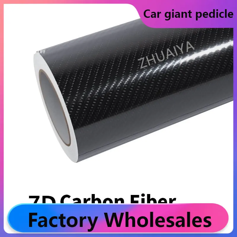 Highest quality Gloss 6D 7D Carbon Fiber Black Vinyl Wrap film wrapping film bright 1.52*18m quality Warranty covering voiture