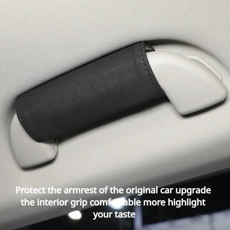 Door Handle Cover Suede Inner Roof Handle Protective Cover Universal Car Accessories Interior Modify for Tesla BMW Benz VW Jeep