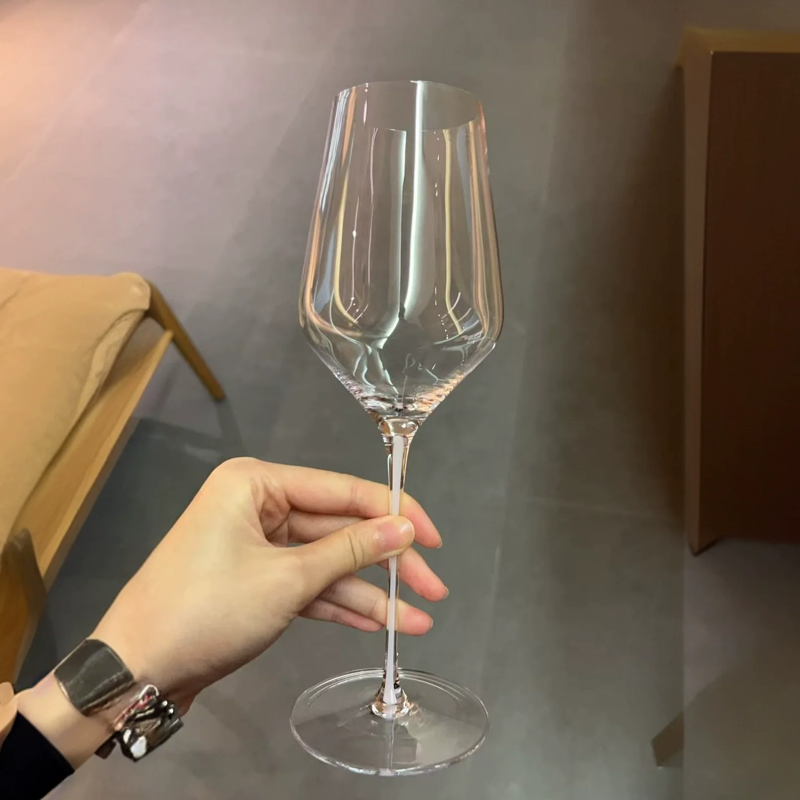 2pcs High-End Crystal Glass Red Rod Champagne Wine Glass with High Foot for Cocktails - Premium Series