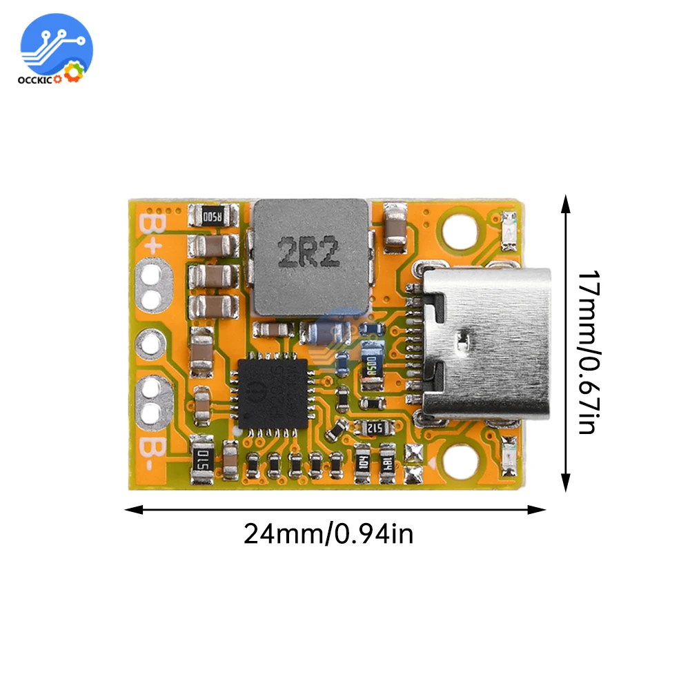 Type-C 2S 3S BMS Mini Lithium-ion 18650 Battery Charging Boost Converter Module  QC Fast Charge Board With Balanced/Indicator