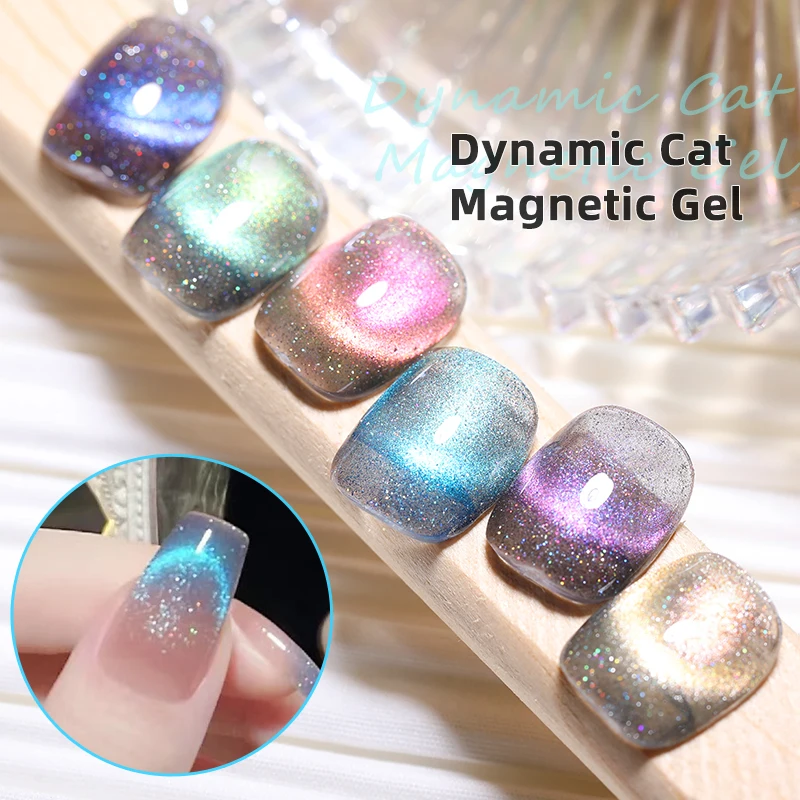 UR SUGAR Shiny Rainbow Cat Magnetic Gel Nail Polish Dynamic Reflective Gel Laser Effect Varnish Soak Off UV LED Gel Manicure