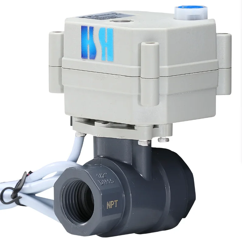 PVC 2 Way AC/DC9-24V CR202 Electric Motorized Ball Valve 1/2